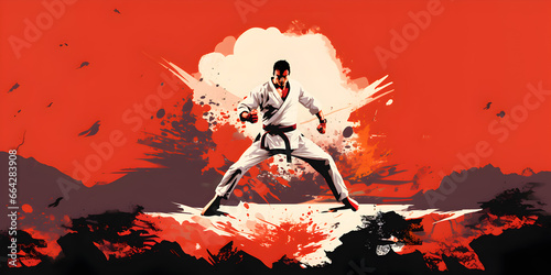 Karate martial art sport background photo