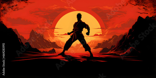 Karate martial art sport background photo
