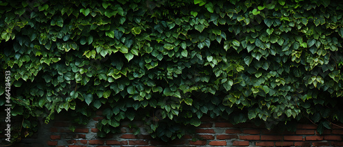 Old Ivy-Covered Brick Wall Texture