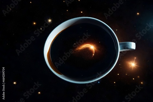 A coffee cup design inspired by outer space. photo