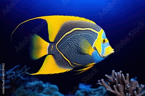 Beautiful angelfish in the ocean.