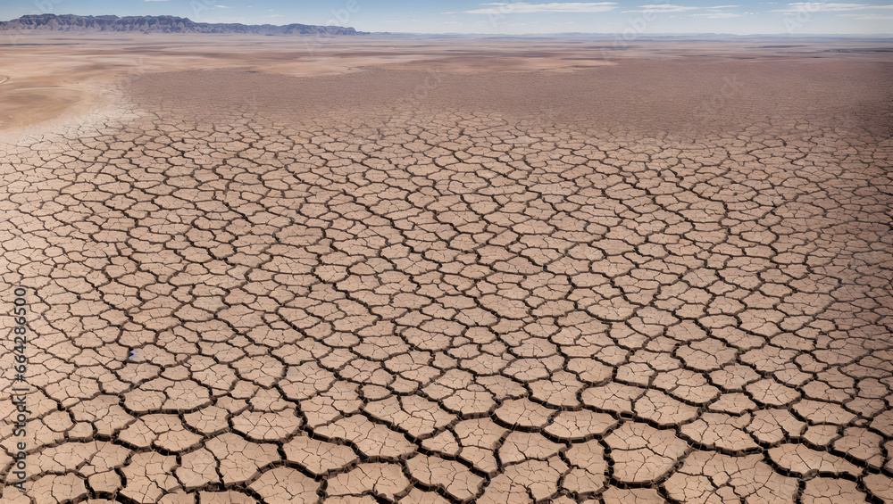 A dry and drought land due to lack of rain