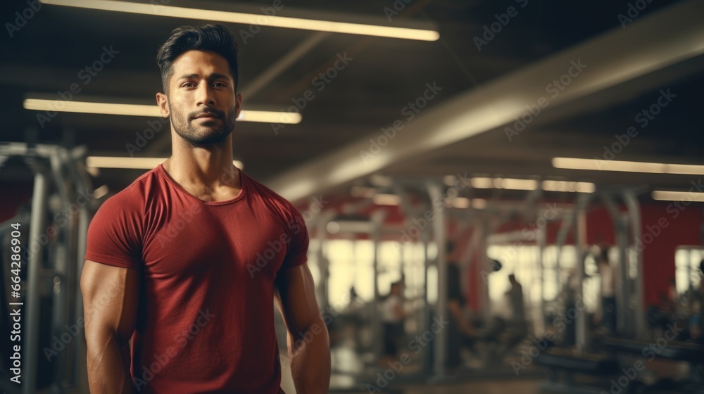 Strong and Fit Gym-Going Man. Fictional characters created by Generated AI.
