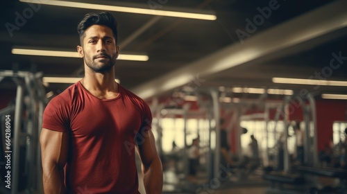 Strong and Fit Gym-Going Man. Fictional characters created by Generated AI.