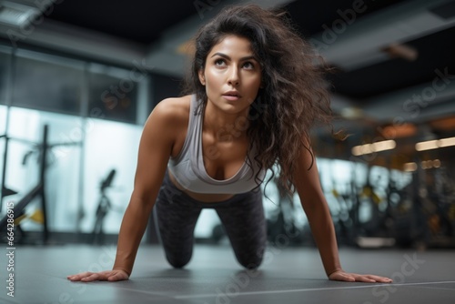 Fitness Model with Perfect Body Prepared for Workout. Fictional characters created by Generated AI.