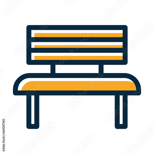 Bench Thick Line Filled Dark Colors