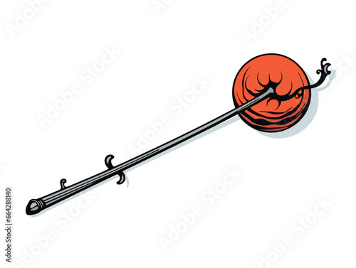 Doodle Musket Ball, cartoon sticker, sketch, vector, Illustration, minimalistic