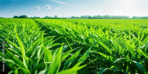 Field of vibrant green biofuel crops.