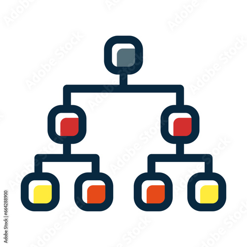 Site Map Thick Line Filled Dark Colors