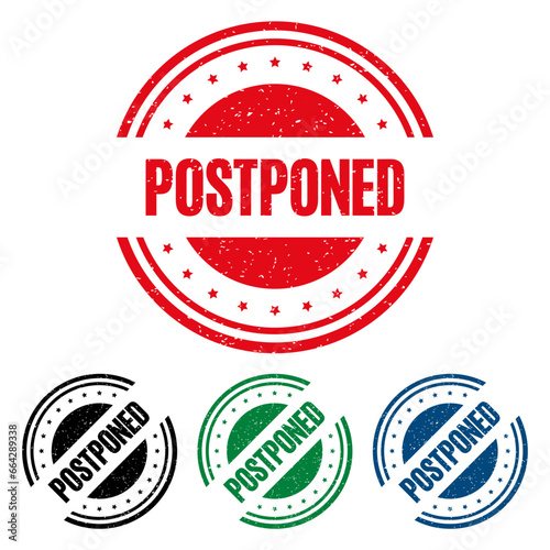 POSTPONED Rubber Stamp. vector illustration.