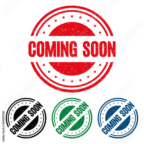 COMING SOON Rubber Stamp. vector illustration.