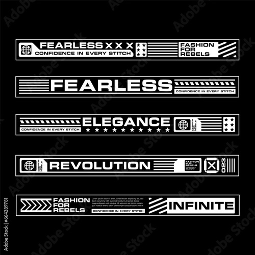 Futuristic Stripe line clothing streetwear design template