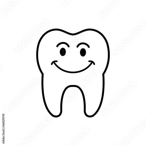 Tooth icon vector. Tooth Fairy illustration sign. Funny tooth symbol or logo.