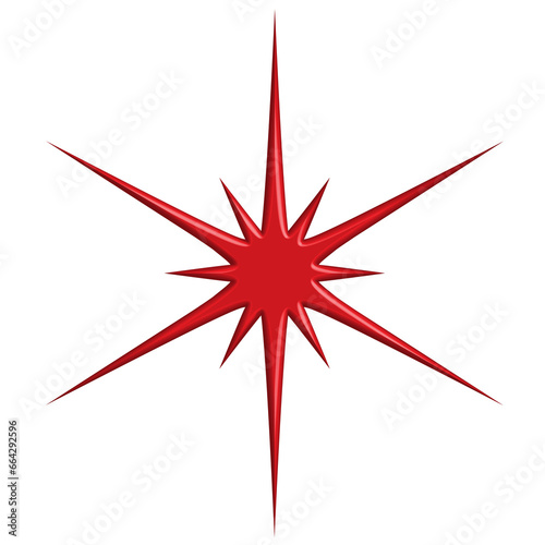 Red sparkle 3d symbol decorative design for element