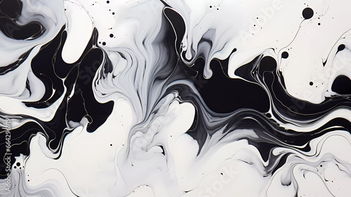 Marble art painting white, gray, and black abstract liquid painting patterns. Marbling wallpaper or poster design with natural luxury swirls style.