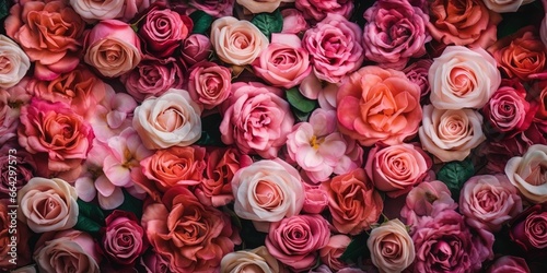 Pink rose background, generative ai © krishnendu