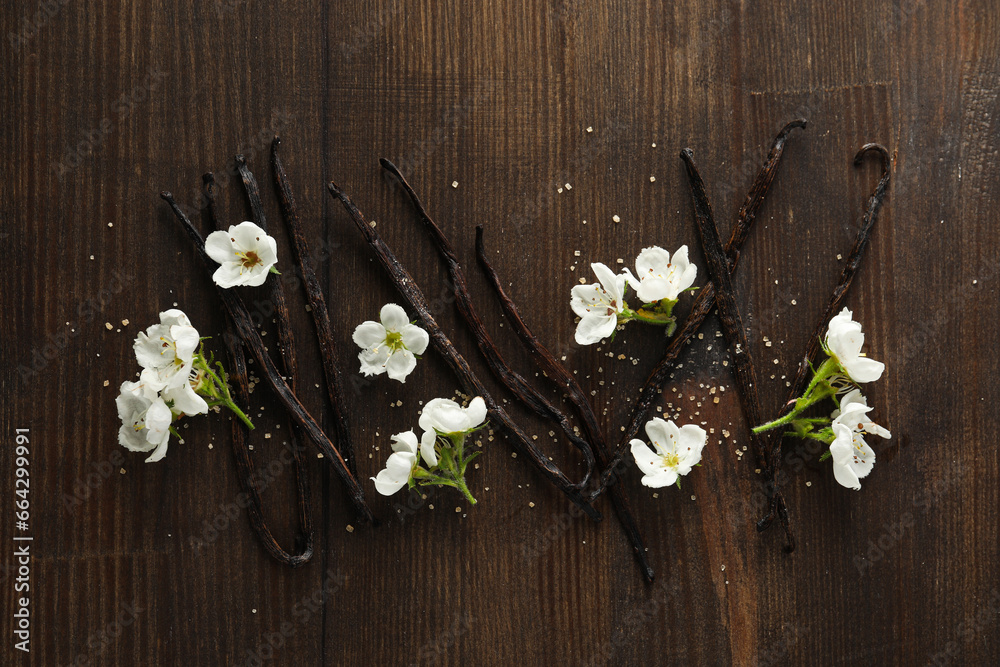 Concept of aromatherapy with aromatic vanilla extract