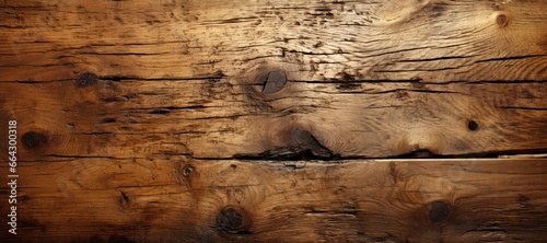 In a wide-format abstract background image, a close-up perspective highlights the weathered and raw surface of wood, revealing its natural and textured qualities. Photorealistic illustration
