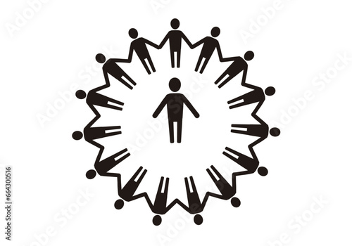 Icono de actividad grupal o juego. Liderazgo