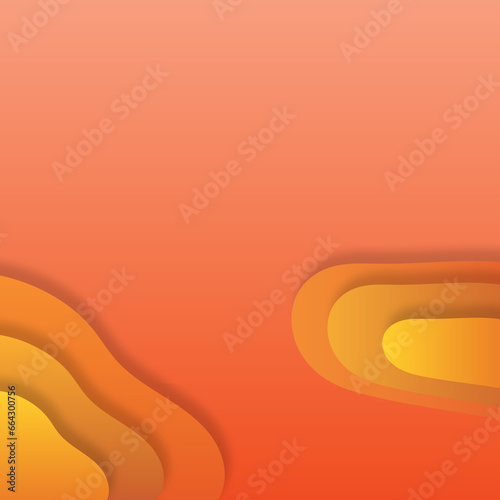 Abstract orange circle 3D wave gradient background illustration