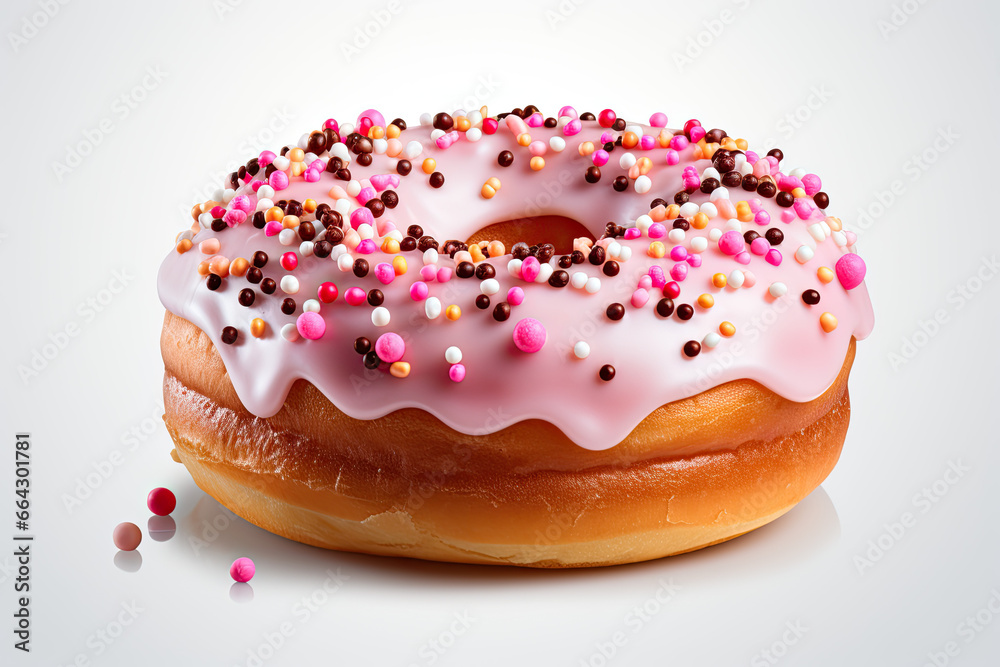donut with sprinkles on a white background donut with sprinkles on a white background