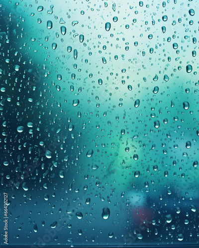 Rain droplets on a glass window. Rainy season
