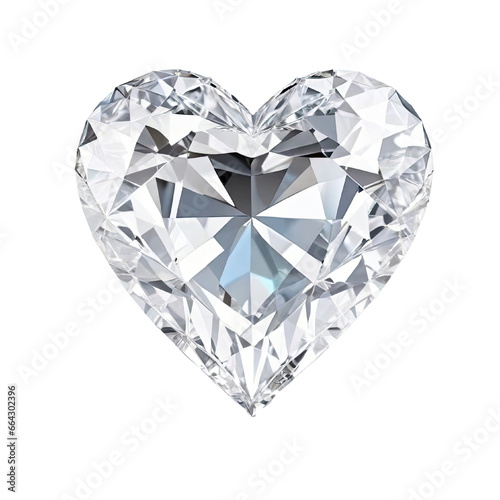 Diamond in the form of a heart on a white background (isolated) .png