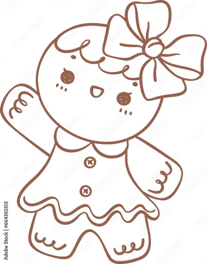 Fototapeta premium Gingerbread girl outline 