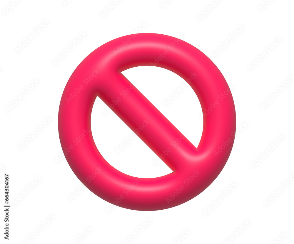3d stop blocked minimal icon. 3d illustration 3d stop blocked minimal icon. 3d illustration