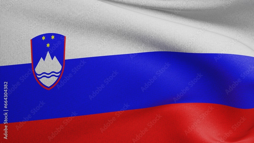 Slovenia flag 3D wave texture