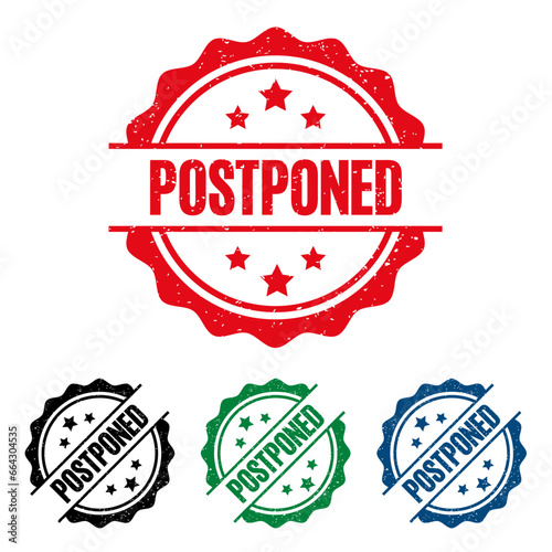 POSTPONED Rubber Stamp. vector illustration.