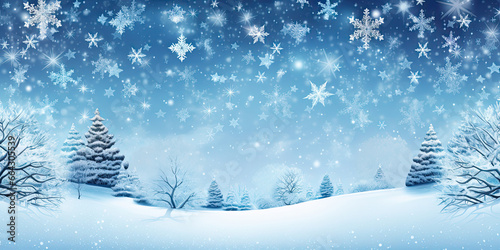 christmas template snowy cold with snowflakes © Daniel