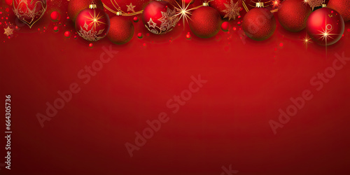 christmas template red with christmas decoration