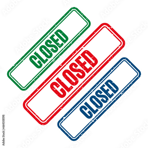 CLOSED Rubber Stamp. vector illustration.