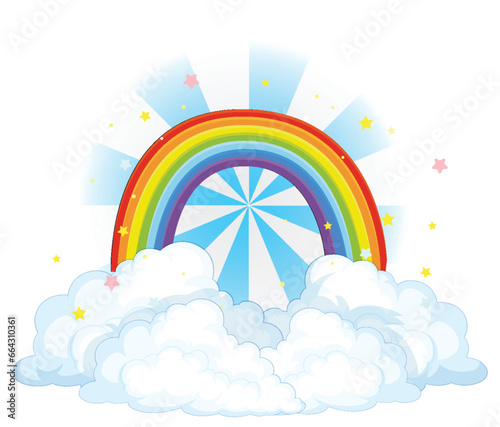 Cloud with Rainbow Element for Sky