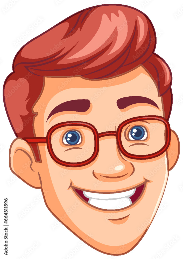 Man wearing glasses smiling head Man wearing glasses smiling head