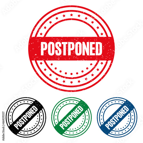 POSTPONED Rubber Stamp. vector illustration.