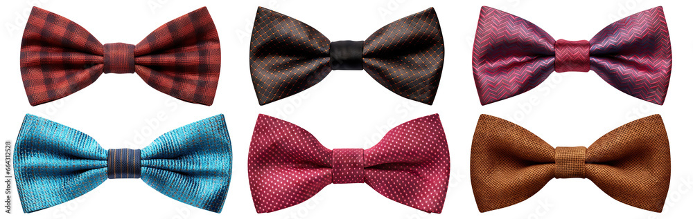Set of stylish bow ties cut out Set of stylish bow ties cut out