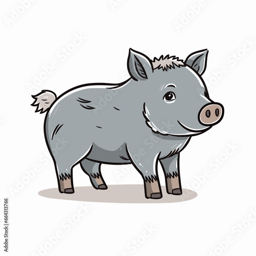 Boar hand-drawn illustration. Boar. Vector doodle style cartoon illustration. generative ai