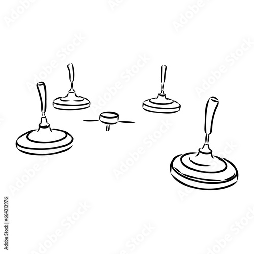 bavarian curling sport, vector sketch . Vector element of winter ice sports.