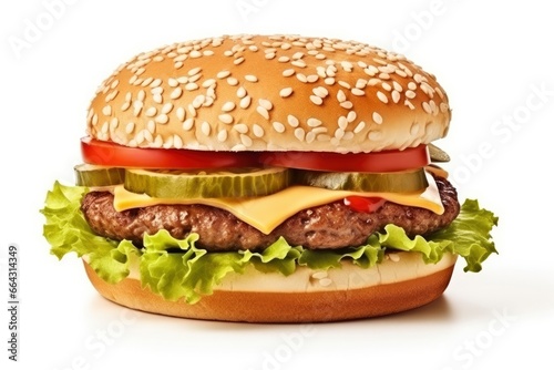 Hamburger isolated on white background.