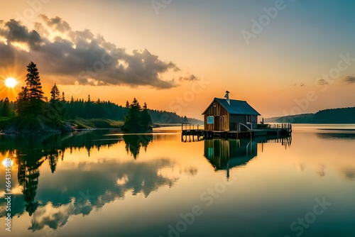 sunset on the lake © Uzair
