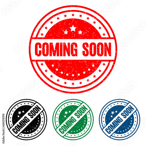 COMING SOON Rubber Stamp. vector illustration.