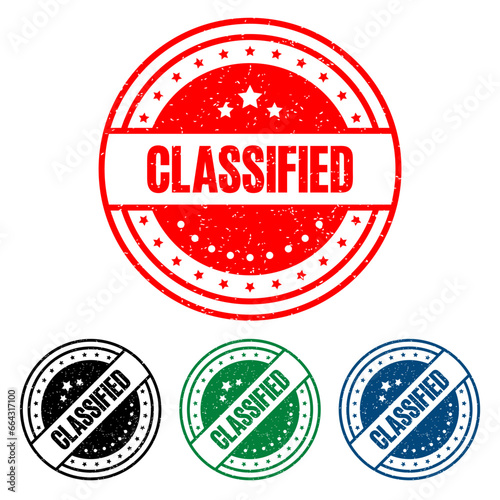 CLASSIFIED Rubber Stamp. vector illustration.