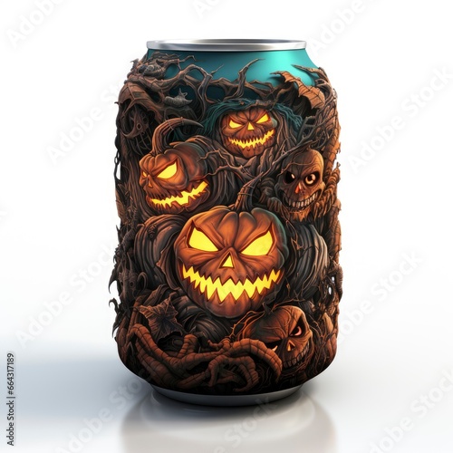 Halloween Themed Beer Koozies  Cartoon 3D, Cartoon 3D, Isolated On White Background, Hd Illustration
