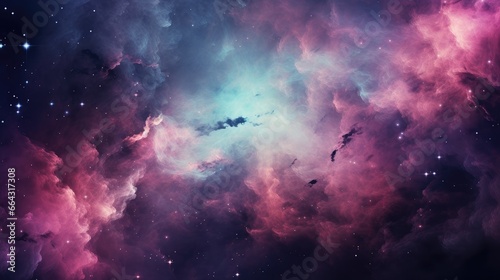 Space galaxy wallpaper  in shades of dark and light purple  realistic light and color use  vibrant skies  and realistic textures. Generative AI