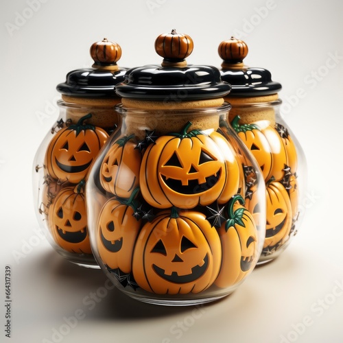 Halloween Themed Cookie Jar , Cartoon 3D, Isolated On White Background, Hd Illustration