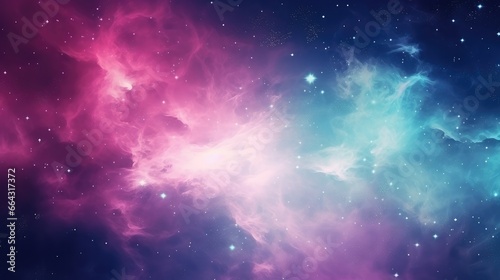 Space galaxy wallpaper  in shades of dark and light purple  realistic light and color use  vibrant skies  and realistic textures. Generative AI