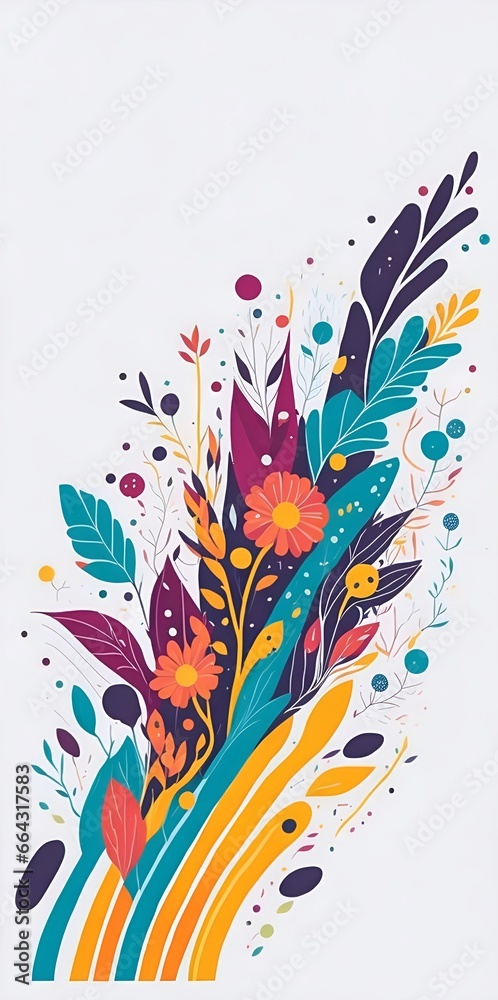 Obraz premium Cartoon spring flowers background. AI generated illustration