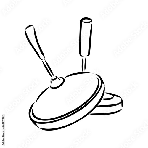 bavarian curling sport, vector sketch . Vector element of winter ice sports.